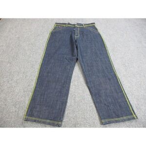 VIntage Willie Esco Jeans Mens 40x34 Blue Wide Leg EC Denim Raw Yellow Stitch